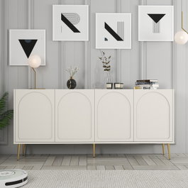 Hanah Home Lyon 80 Consola Crema y Oro
